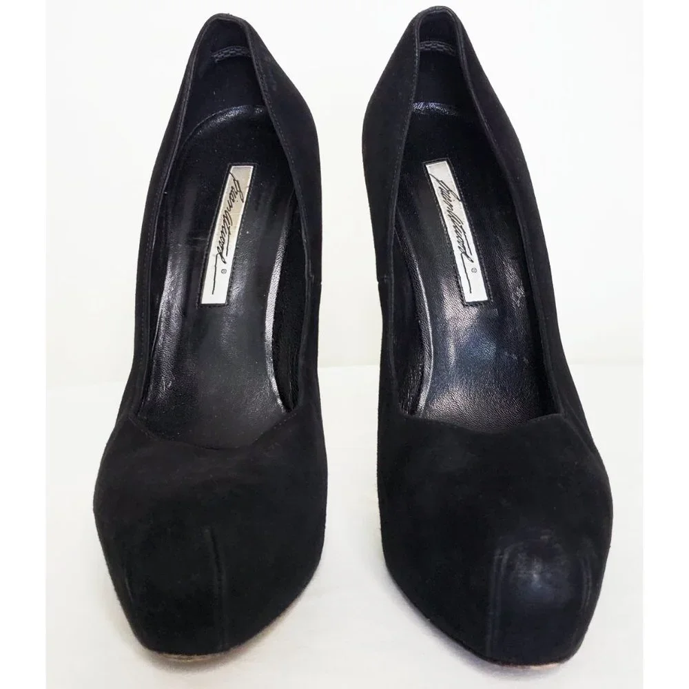 Brain Atwood Womens Black Suede High Heels Pumps Platforms 38/ US 7